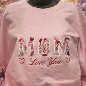 Embroidered MOM “Love You” Sweatshirt